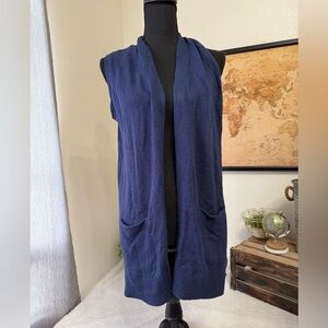 Karen Scott long open sweater vest